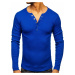 Kráľovský modré pánske tričko s dlhými rukávmi bez potlače BOLF 145362