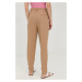 Nohavice Bruuns Bazaar dámske, béžová farba, cigaretový strih, vysoký pás
