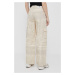 Bavlnené nohavice Calvin Klein Jeans béžová farba, široké, vysoký pás