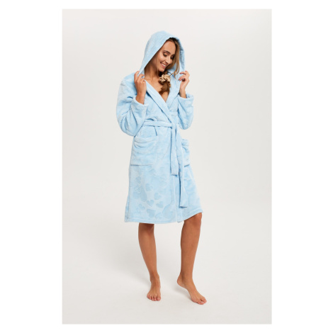 Misti women's long-sleeved bathrobe - blue Italian Fashion
