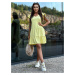 Light yellow cotton ruffle dress by MAYFLIES