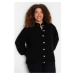 Trendyol Curve Black Stone Buttoned Knitted Cardigan