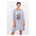 Dress with print and flared bottom in gray