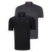 DOUBLE SET T8586 DEWBERRY MEN'S T-SHIRT-BLACK-ANTHRACITE