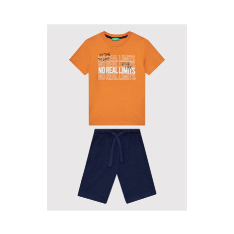 United Colors Of Benetton Súprava Tričko a šortky 3096CK002 Oranžová Regular Fit