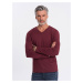 Ombre Men's unprinted longsleeve with a crew neckline - maroon