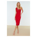 Trendyol Red Collar Detailed Evening Dress