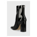 Členkové topánky Guess Beaker2 dámske, čierna farba, na podpätku,