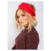Red beret with pompom