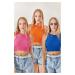 Olalook Saks-Orange-Pink 3 Pack Crop Corduroy Body