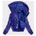 Svetlo modrá krátka lesklá dámska bunda (B9572)