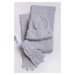 Svetlosivý set šál + čiapka + rukavice 333-62429