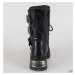 topánky kožené NEW ROCK Metal Boots (391-S1) Black Čierna