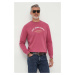 Bavlnená mikina Pepe Jeans Medley pánska, ružová farba, s potlačou