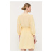 Šaty Patrizia Pepe žltá farba, mini, áčkový strih