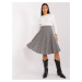 Dámska pletená sukňa LK SD 508387 1.12P Biela s čiernou - FPrice černo - bílá
