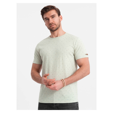 Ombre Men's full-print t-shirt with colorful letters - light green