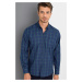 G673 DEWBERRY MENS SHIRT-PLAIN NAVY BLUE