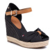 Tommy Hilfiger Espadrilky Basic Opened Toe High Wedge FW0FW04784 Čierna