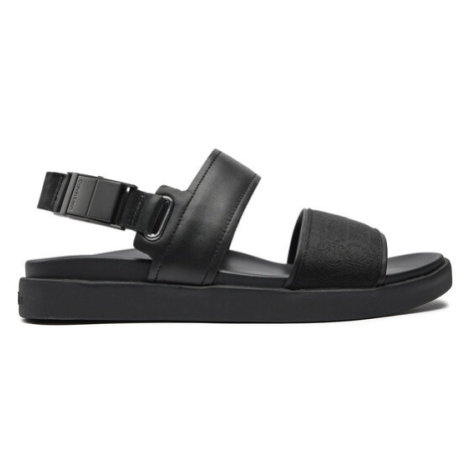 Calvin Klein Sandále Back Strap Sandal Jaq Mono Ip HM0HM01421 Čierna