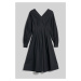 Šaty Karl Lagerfeld Zip Front Shirt Dress Čierna