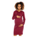 Tehotenské a dojčiace šaty s kapucňou v bordovej farbe