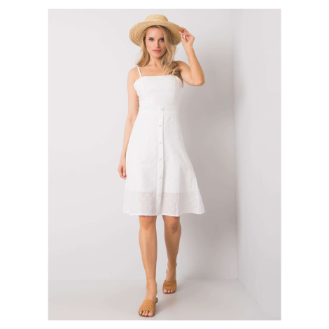 Biele dámske šaty na ramienka 322-SK-1685.43-white Rue Paris