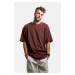 Trendyol Brown pánske basic tričko s krátkym rukávom 100% bavlnené crew s výstrihom