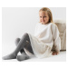 Sivé dievčenské pančuchy s pleteným vzorom Art. 071 FN371, GRAY MELANGE