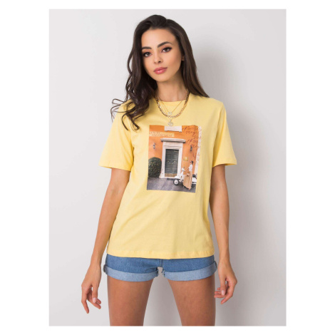 Yellow T-shirt with fashionable print