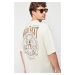 Trendyol Stone Oversize/Wide-Fit 100% Cotton Back Printed T-Shirt