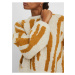 Béžový dámsky vzorovaný cropped sveter VERO MODA Zelma