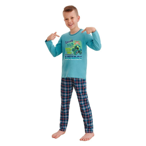 Chlapčenskú pyžamo Leo cross power modrej Taro