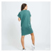 Šaty Urban Classics Ladies Organic Cotton Cut On Sleeve Tee Dress Green