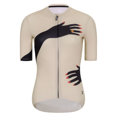 RIVANELLE BY HOLOKOLO Cyklistický dres s krátkym rukávom - HANDS LADY - béžová/čierna