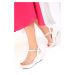 Soho White Women's Wedge Heels Shoes 17926