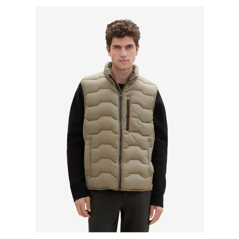 Khaki men's quilted vest Tom Tailor - Men's