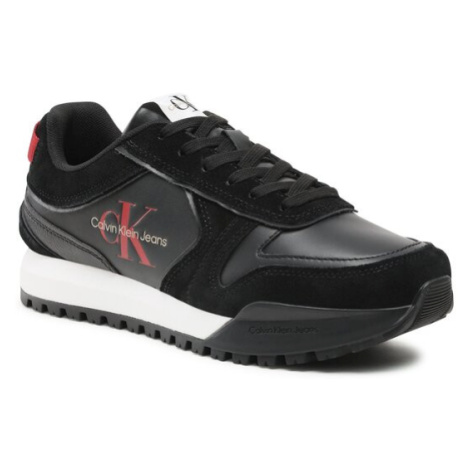 Calvin Klein Jeans Sneakersy Toothy Runner Irregular Lines YM0YM00624 Čierna