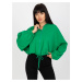 Basic green zippered sweatshirt with hood RUE PARIS