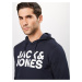 JACK & JONES Mikina  námornícka modrá / biela