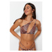 Trendyol Animal Print bikiny top na jedno rameno s výrezom / oknom