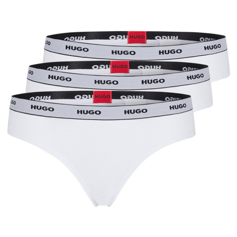 Three Pack Of Thong With Logo Stretch-Cotton Hugo Boss