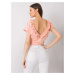 Peach blouse with neckline on the back