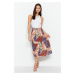 Trendyol Blue Midi Woven Printed Skirt