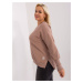 Dark beige plus size blouse with slits