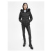 Čierna dámska prešívaná zimná bunda s kapucou Calvin Klein