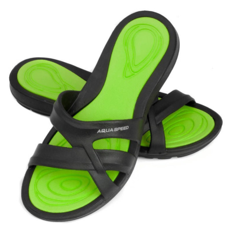 AQUA SPEED Plavecká obuv do bazéna Panama Black/Green Pattern 38