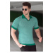 Madmext Green Polo Neck Men's T-Shirt 5077