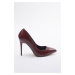 Trendyol Burgundy Pointed Toe Women's Classic Thin Heel Stiletto Shoes