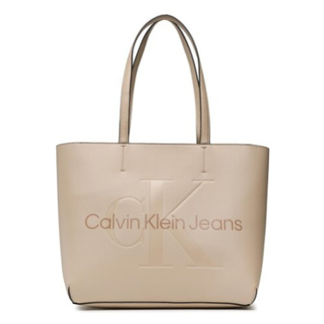Calvin Klein Jeans Kabelka Sculpted Shopper29 Mono K60K610276 Béžová